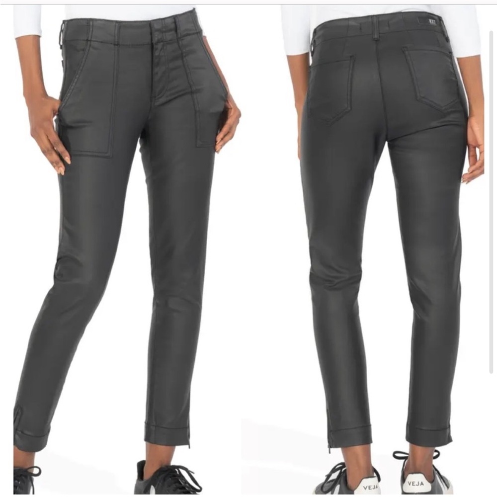Kut from Kloth Reese Ankle Straight leg coated black jeans Evereve